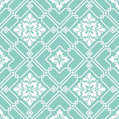 Papier peint à motif  Vector background damask seamless pattern. Ornement classique en damas à la décoration classique, texture victorienne sans soudure pour papiers peints, textile, emballage. Modèle baroque floral exquis