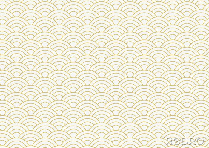 Papier peint à motif  vector background of gold japanese wave pattern