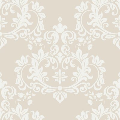 Papier peint à motif  Vector Damask Pattern ornement Style impérial. Élément floral orné pour le tissu, textile, conception, invitations de mariage, cartes de voeux, papier peint. Couleur beige clair