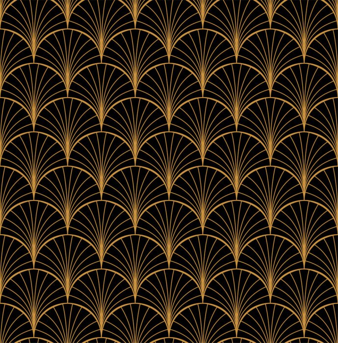 Papier peint à motif  Vector Floral Art Nouveau modèle sans couture. Texture de feuilles décoratives géométriques. Arrière-plan élégant rétro.