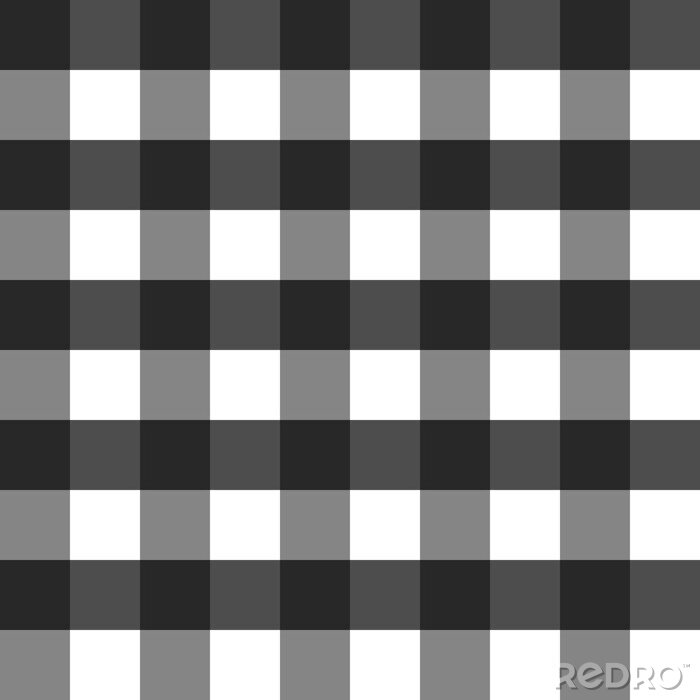 Papier peint à motif  Vector seamless pattern of black and white plaid.