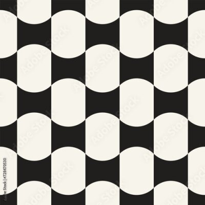 Papier peint à motif  Vector seamless pattern. Repeating geometric elements. Stylish monochrome background design.