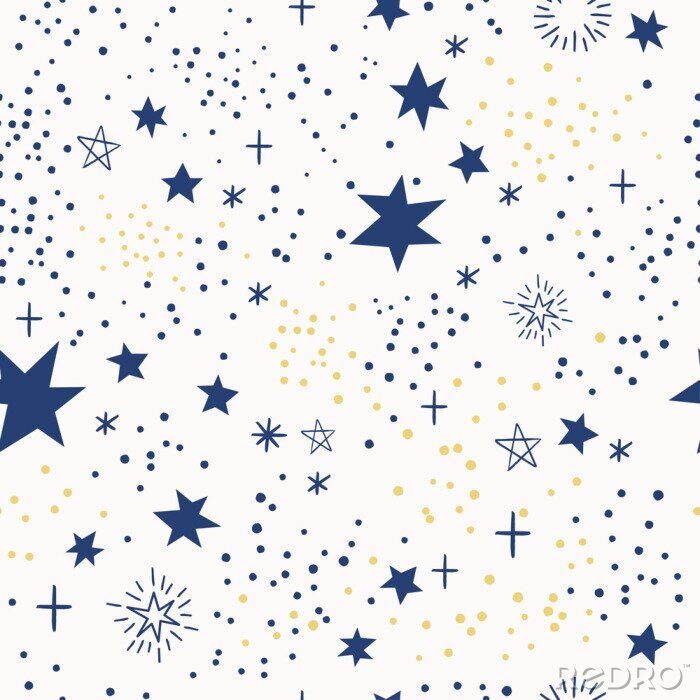 Papier peint à motif  Vector seamless pattern with doodle stars