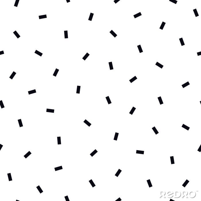 Papier peint à motif  Vector simple seamless pattern with black rectangles. Repeatable white minimalistic background. Modern stylish texture. Memphis design - fashion style 80-90s