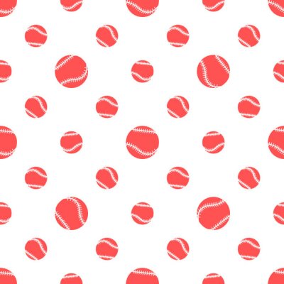 Papier peint à motif  Vector sports seamless pattern with baseball balls