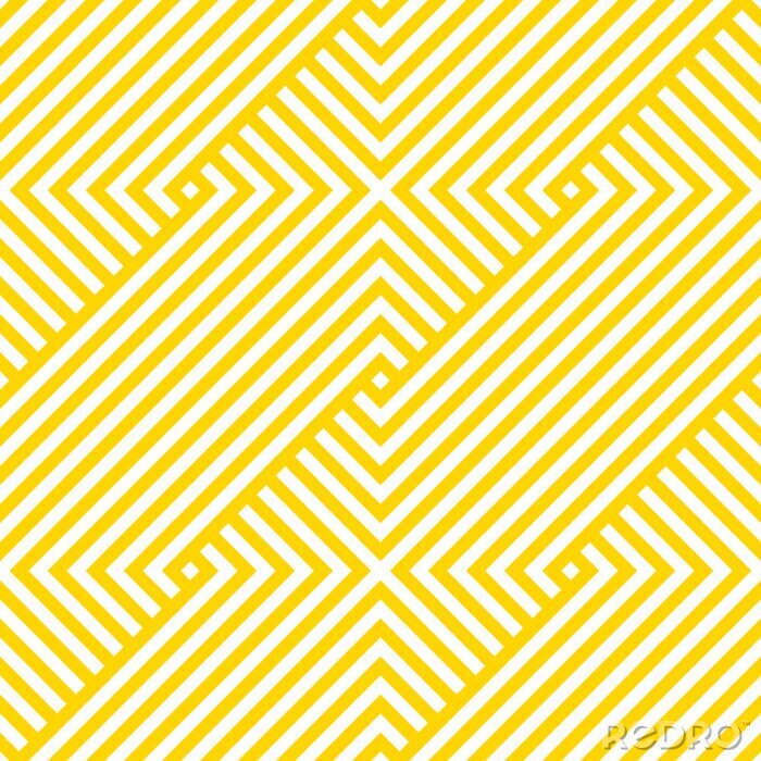 Papier peint à motif  Vector yellow geometric pattern. Seamless braided pattern.