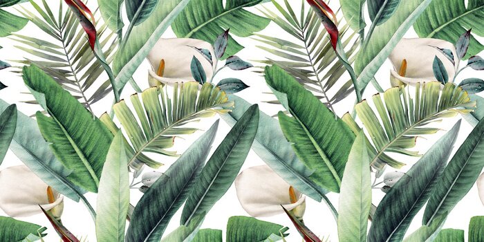 Papier peint à motif  Végétation exotique