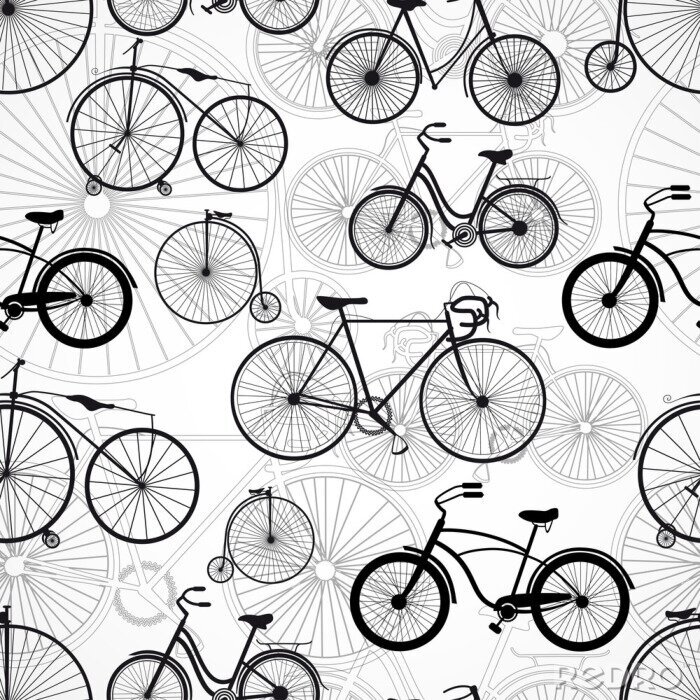 Papier peint à motif  Vélo seamless