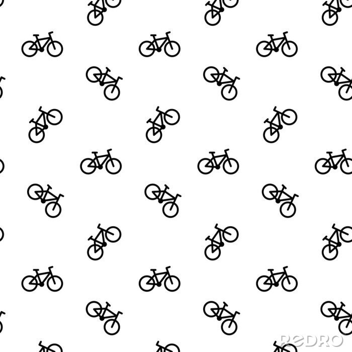 Papier peint à motif  Vélo, seamless, modèle, noir, blanc