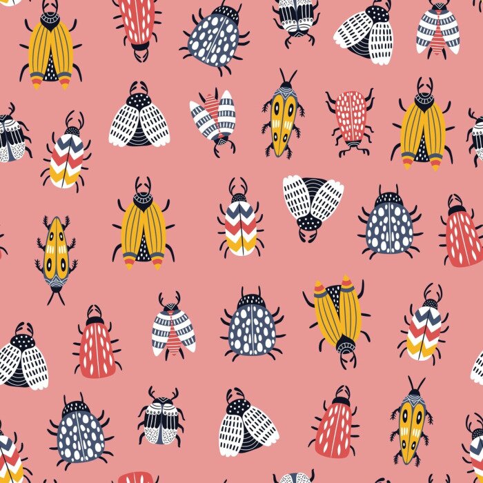 Papier peint à motif  Vers colorés