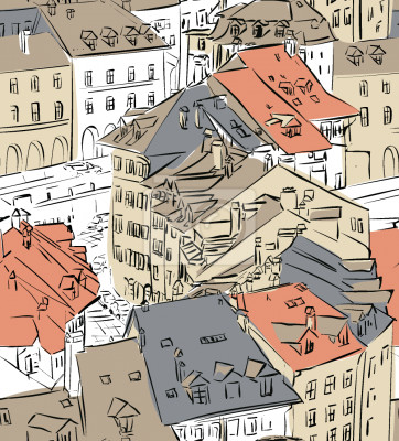 Papier peint à motif  Vieille ville