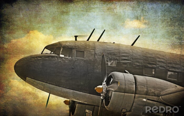 Papier peint à motif  Vieux avions militaires, grunge