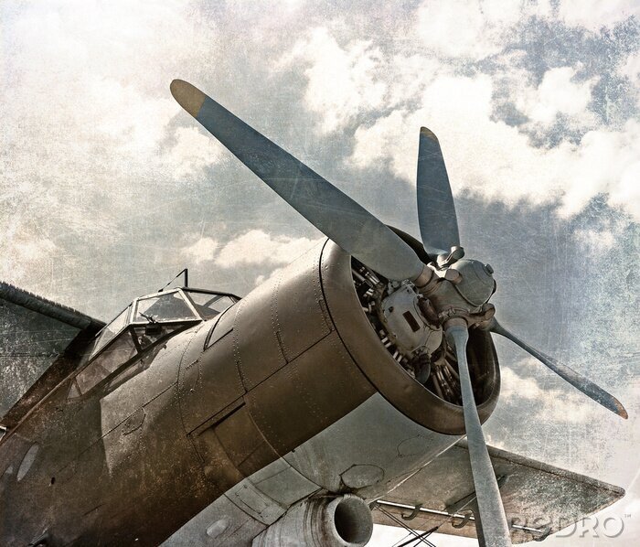 Papier peint à motif  Vieux avions, surface scracthed