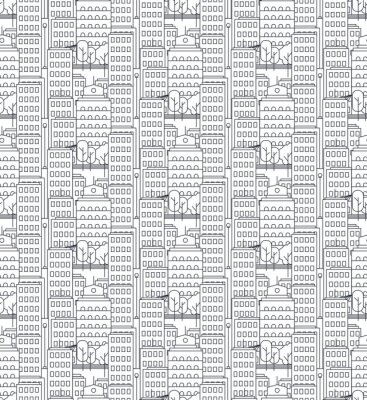 Papier peint à motif  Ville, seamless, modèle