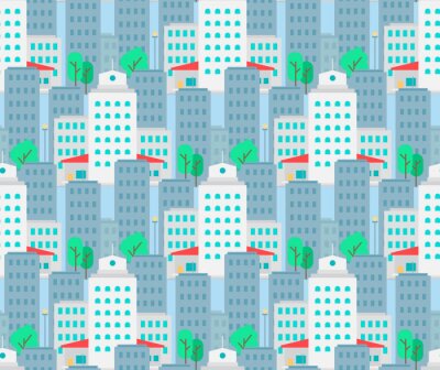 Papier peint à motif  Ville, seamless, modèle