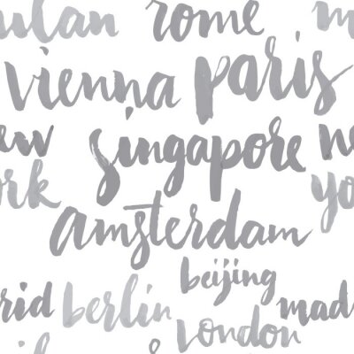 Papier peint à motif  Villes du pattern du monde