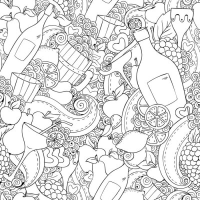 Papier peint à motif  Vin et cocktail de fond sans soudure.