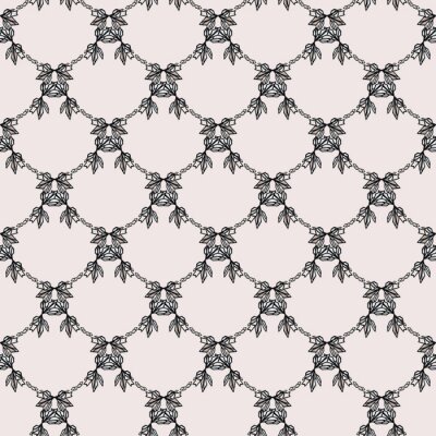 Vintage Art Deco Leaf Swirl Motif Vector Seamless Pattern. Stylised 1920s style Swag Bough Flourish Damask Background. Hand Drawn Ornate Classic Decor Textile. Ornamental Flourish Allover Print Eps 10