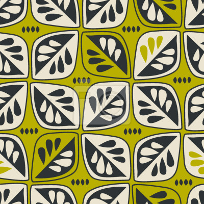 Papier peint à motif  Vintage Feuilles