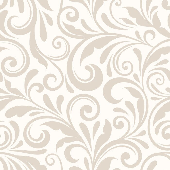 Papier peint à motif  Vintage seamless floral beige. Vector illustration.