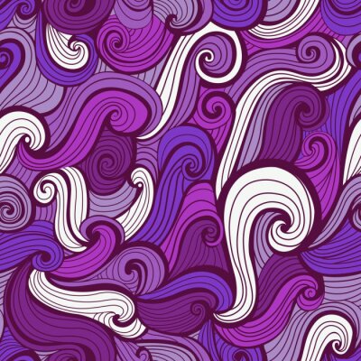 Violet, Doodle, vagues, seamless, modèle