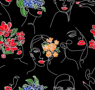 Papier peint à motif  Visages de femmes glamour modernes