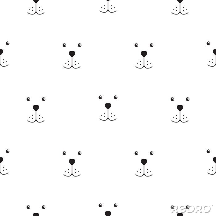 Papier peint à motif  Visages minimalistes de chiens
