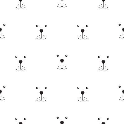 Papier peint à motif  Visages minimalistes de chiens