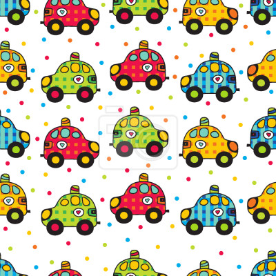 Papier peint à motif  Voiture de coeur Avec sauvetage