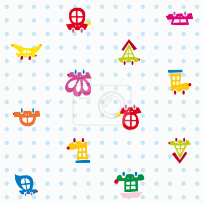 Papier peint à motif  Voitures colorées