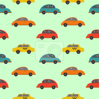 Papier peint à motif  Voitures de dessin animé