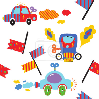 Papier peint à motif  Voitures jouets
