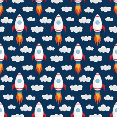 Papier peint à motif  Vol spatial dans les nuages