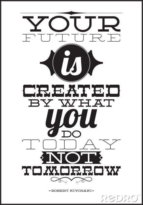 Papier peint à motif  Votre avenir est créé par ce que vous faites aujourd'hui pas demain