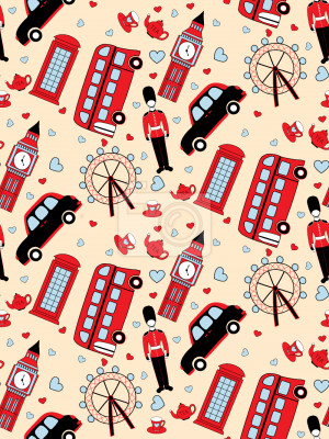 Papier peint à motif  Voyage à Londres
