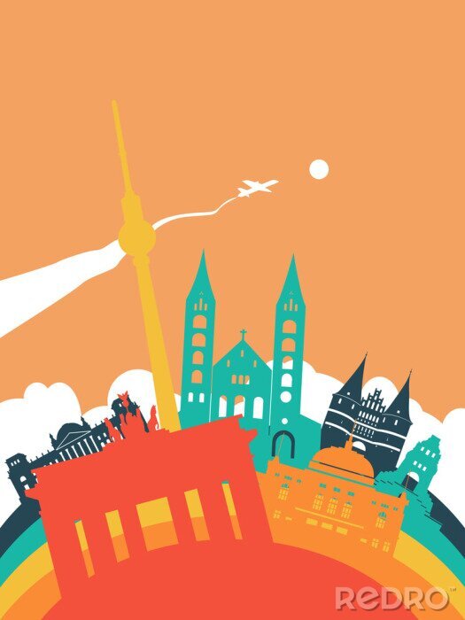 Papier peint à motif  Voyage Allemagne paysage historique mondial