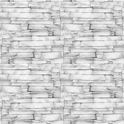 Wall of the white limestone - decorative pattern - aligned masonry - seamless background