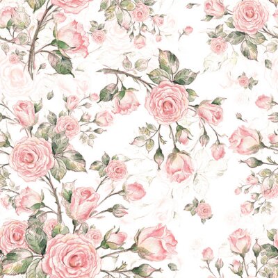 Papier peint à motif   Watercolor Seamless Rose Pattern G.jpg