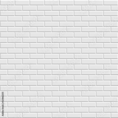 Papier peint à motif  White brick wall seamless background. Modern style. 