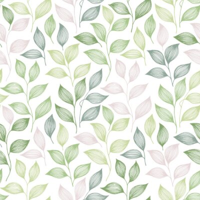 Papier peint à motif  Wrapping tea leaves pattern seamless vector illustration.