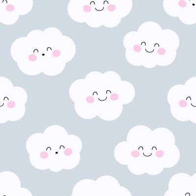 Papier peint à motif  Nuages ​​mignons