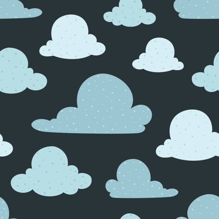 Papier peint à motif  Vector Navy Bue Nuages ​​sans soudure de fond