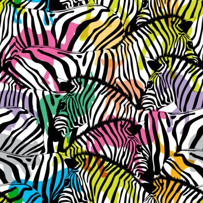Zèbres abstraits avec des taches de peinture colorées