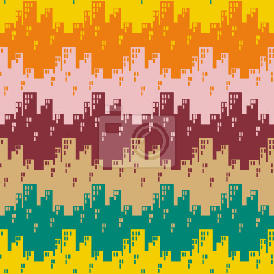 Papier peint à motif  zigzag Villes