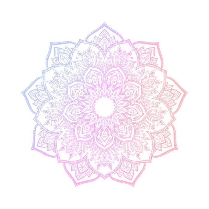 Papier peint  3D mandala d'Orient teintes pastels