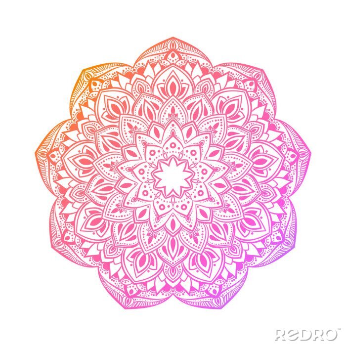 Papier peint  3D mandala oriental en couleurs