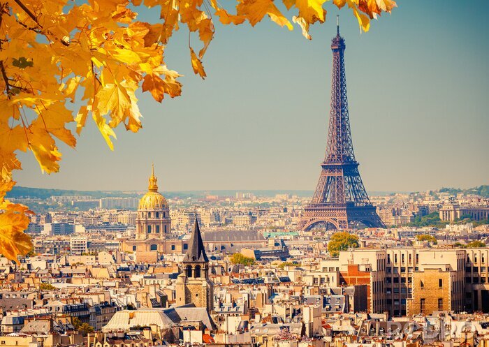 Papier peint  3D Paris en automne