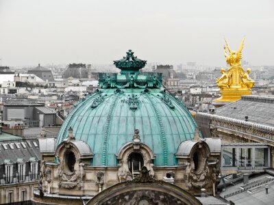 Papier peint  3D Paris et la Coupole des Galeries Lafayette