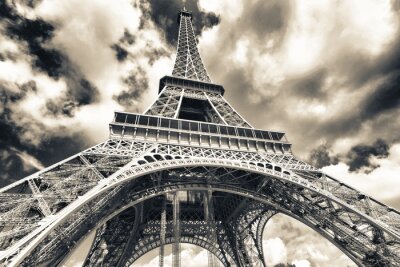 Papier peint  3D Paris et la Tour Eiffel vue d'en bas