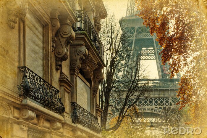 Papier peint  3D Paris style vintage